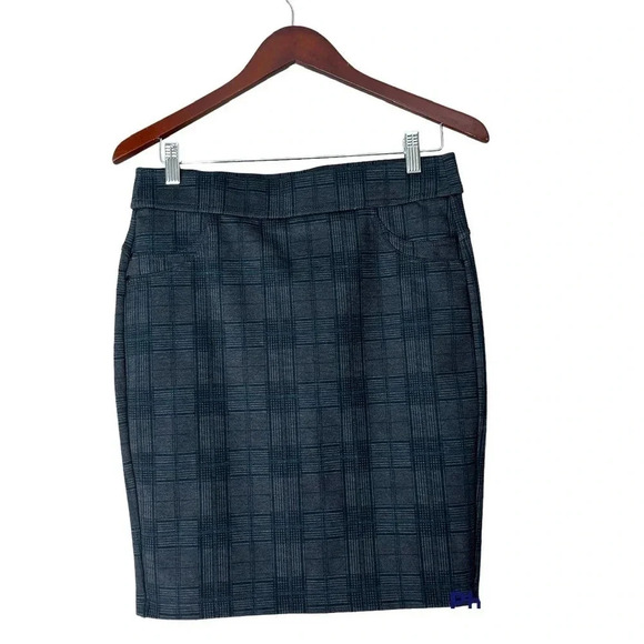 Liverpool Plaid Pencil Skirt Size 4 27 Stretch - Picture 1 of 9